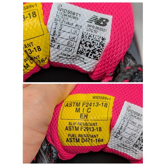 New Balance Industrial 589 Shoes Womens 7.5 Black-Fuchsia WID589v1 Workwear - Picture 4 of 9